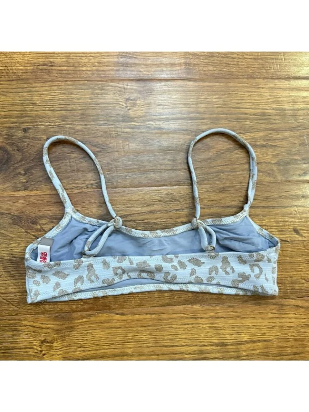 Solid & Striped metallic Cheetah bikini top